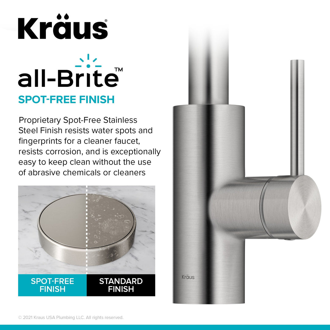 2-Function 1-Handle 1-Hole Pulldown Sprayer Brass Kitchen Faucet