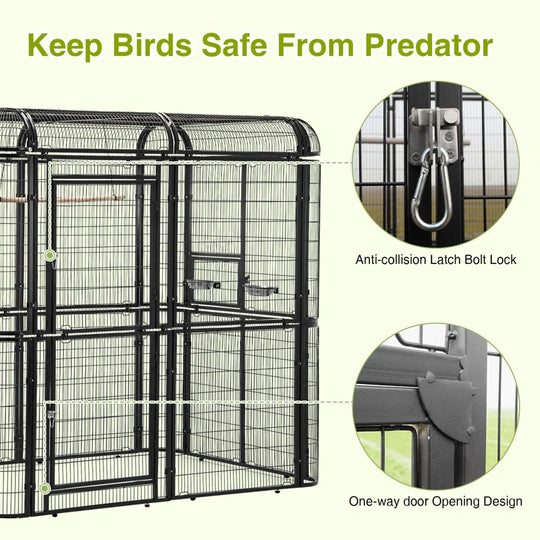 Corwynn 81.6'' Iron Flat Top Floor Bird Cage with Stand
