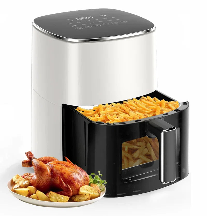 Air Fryer 12-In-1, Compact & Large 6-Qt with Viewing Window, Roast, Reheat, Dehydrate, Bake, Steam