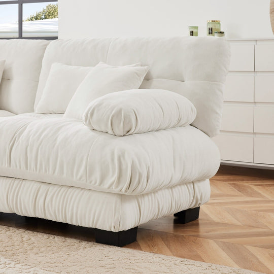 Luxury Chenille Modular Upholstered Sectional Sofa Couch with Convertible Ottoman