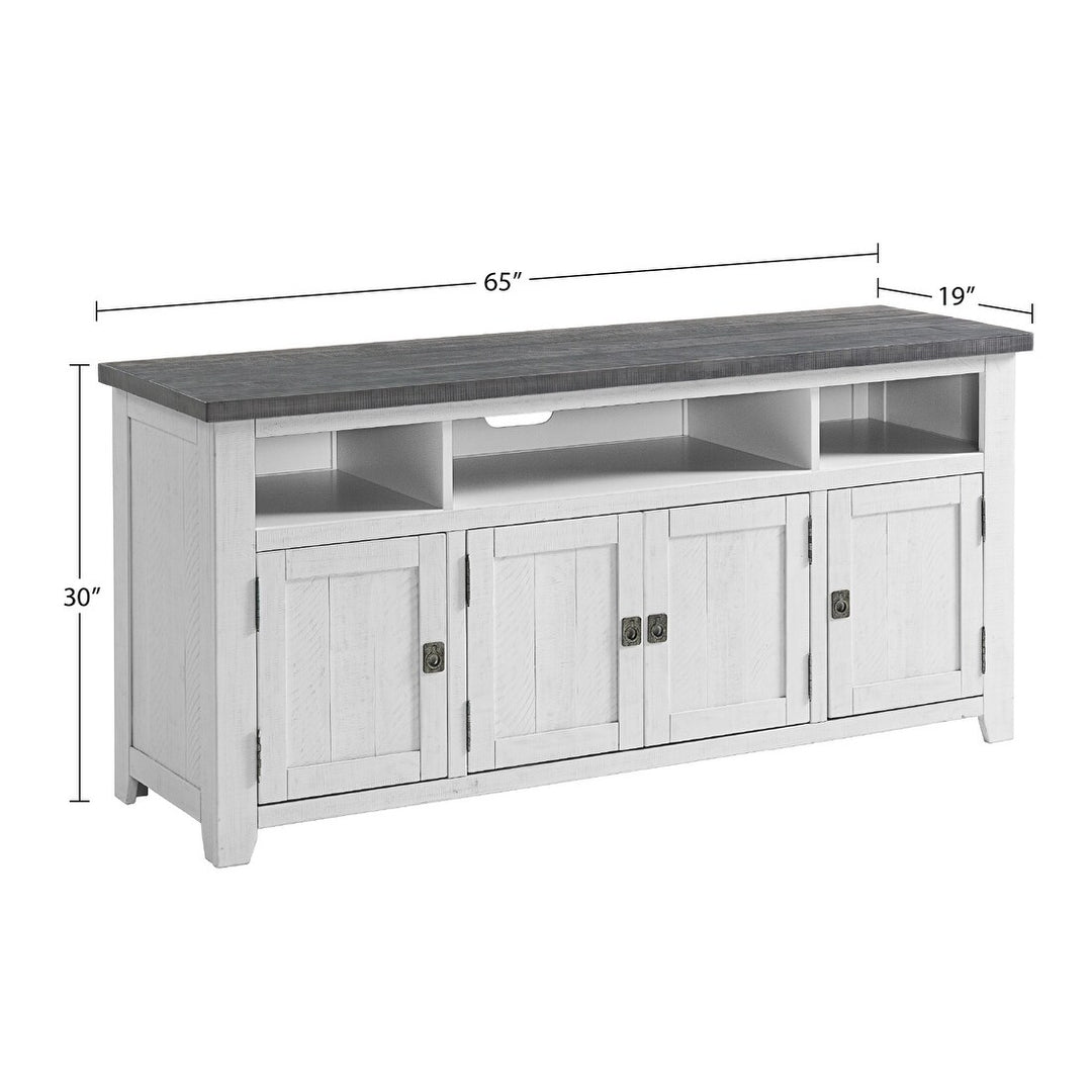 Nantucket 65-Inch Wide Solid Wood TV Stand with Storage
