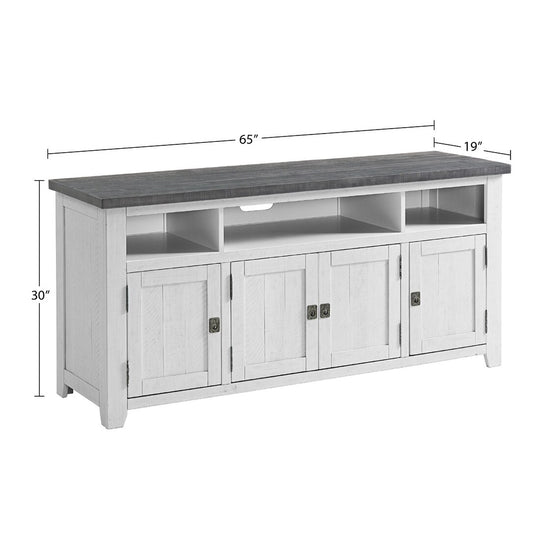 Nantucket 65-Inch Wide Solid Wood TV Stand with Storage