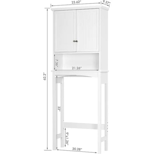 Spirich Bathroom Storage over the Toilet, Bathroom Cabinet Organizer with Adjustable Shelves and Double Doors, White