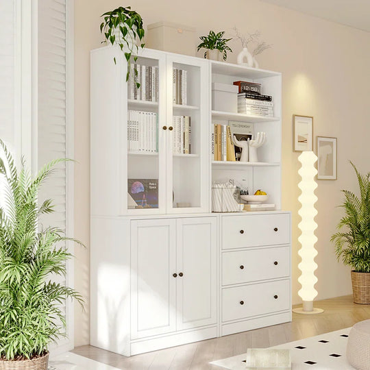 Kitchen Pantry Storage Cabinet, White(47.2"W X 71"H X 17.7"D)