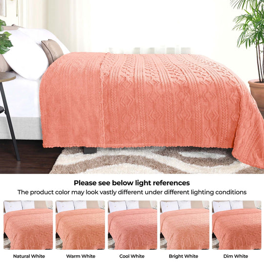 Arctic Boho Jacquard Plush Fluffy Fleece Blanket