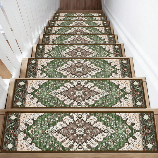 Non-Slip Stair Treads with Tape Colorful Chenille Stair Runner Rug