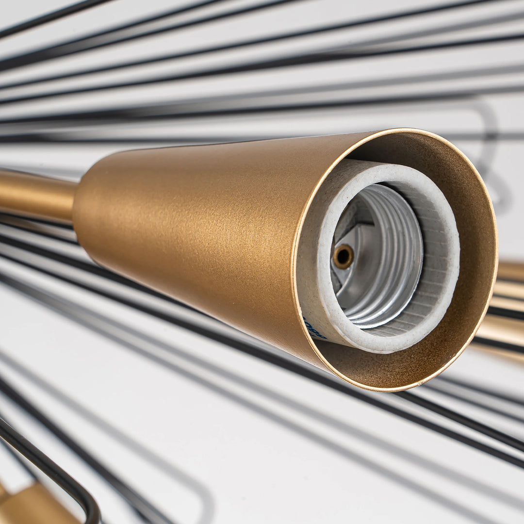 10-Light 34" W Contemporary Geometric Dandelion Sputnik Sphere Chandelier