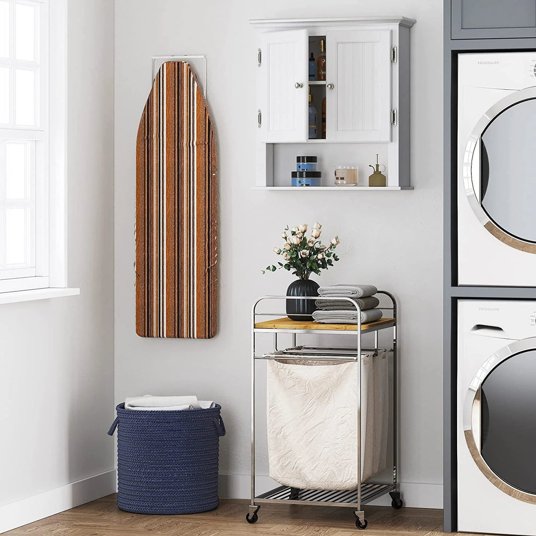 Bathroom Cabinet Wall Mounted, Wood Hanging Cabinet, Wall Cabinets with Doors and Shelves over the Toilet for Bathroom