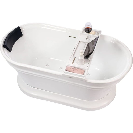 59" Freestanding Acrylic Soaking Bathtub with Overflow & Pop-Up Drain
