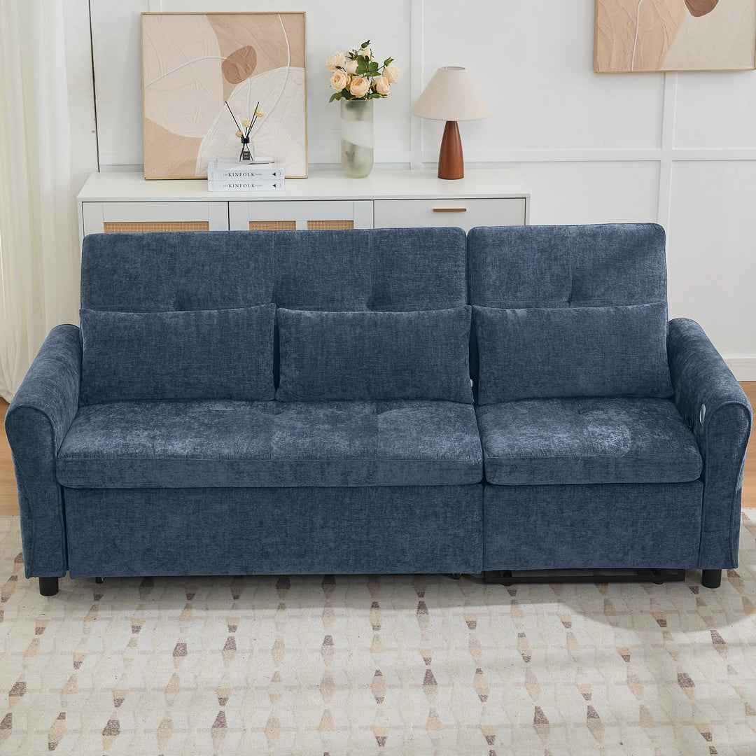 2-In-1 Sofa with Pull-Out Sleeper & Reversible Recliner by