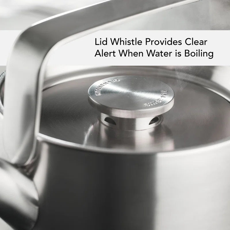 Kitchenaid Stainless Steel Whistling Induction Teakettle, 1.9 Quart, Brushed Stainless Steel