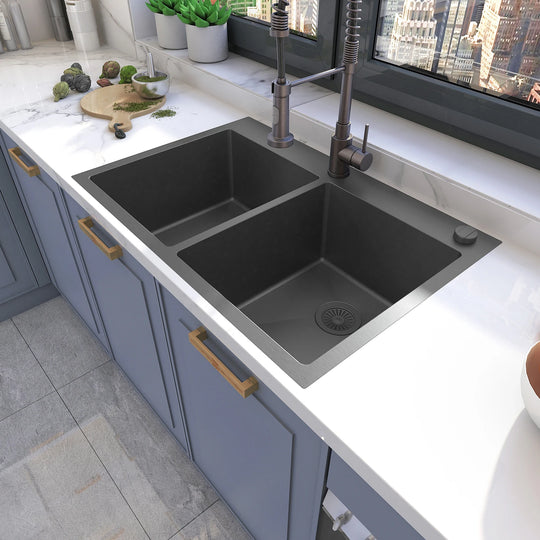 Drop in Double Bowl 304 Stainless Steel Kitchen Sink
