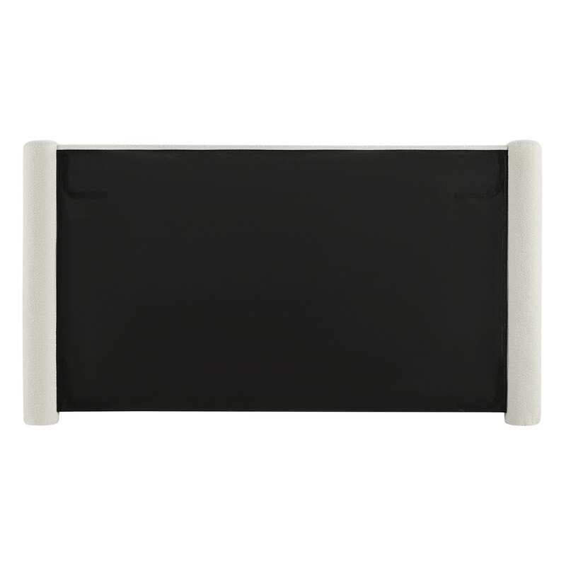 Modern Fully Upholstered Platform Bed Frame with Wide Headboard