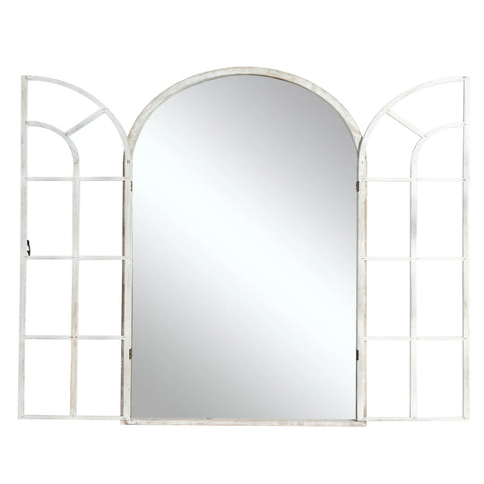 Rustic Wood Arched Window Wall Mirror - Distinctive Full Length Vanity Mirror