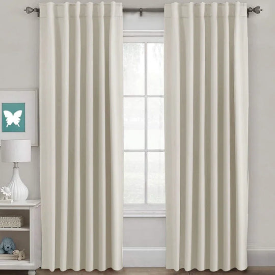 Blackout Solid Back Tab/Rod Pocket Bedroom Draperies Thermal Insulated Window Treatment Panels Room Darkening Blackout Drapes for Living Room
