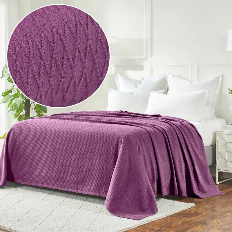 Diamond Weave All-Season Bedding Cotton Blanket