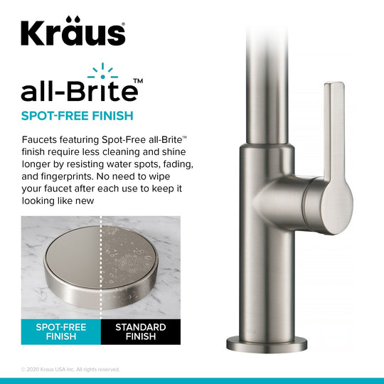 2-Function 1-Handle 1-Hole Pulldown Sprayer Brass Kitchen Faucet