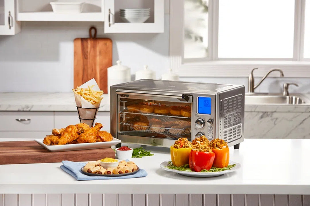 Everyday 360 Stainless Steel Air Fryer, 360° Quick Cook Technology, XL Capacity, 9-In-1, 12 Pre-Set Cooking Functions Including Bake, Rotisserie, Broil, Pizza, Slow Cook, Toaster