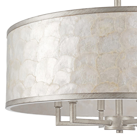Getledel 24-Inch 6-Light Capiz Shell Drum Chandelier