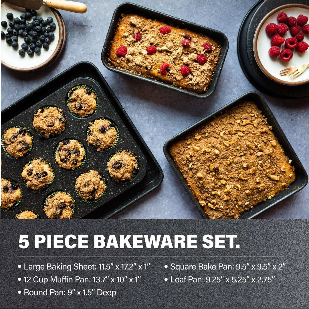 20 Piece Nonstick Aluminum Cookware and Bakeware Set