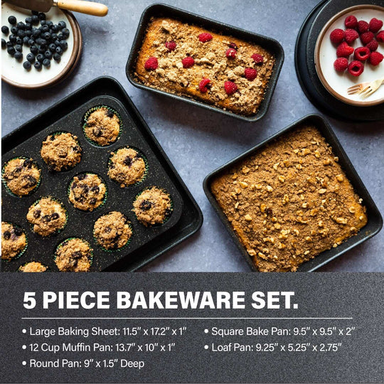 20 Piece Nonstick Aluminum Cookware and Bakeware Set