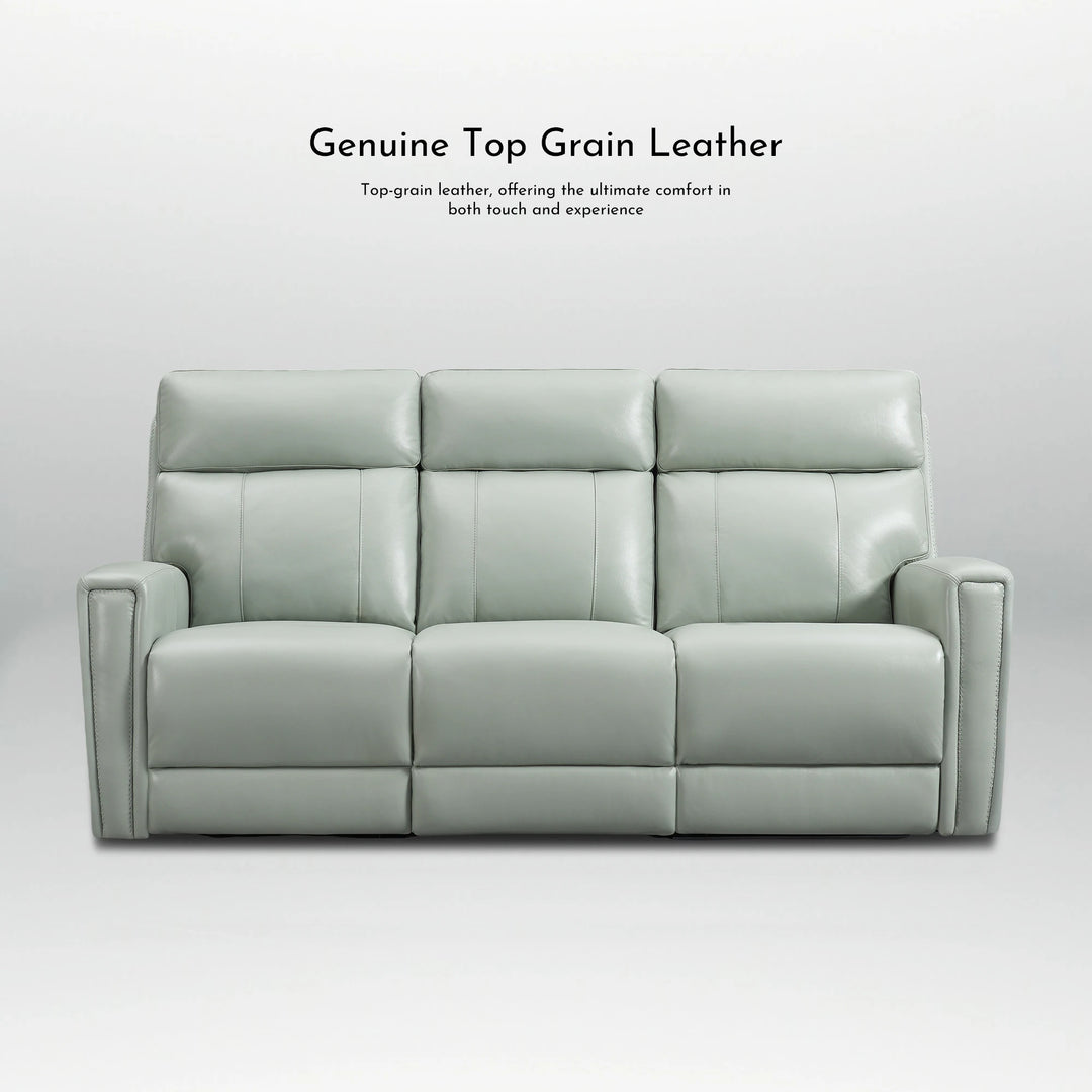 81.5'' Genuine Leather Zero Gravity Power Recliner Sofa with Power Headrest, USB&USB-C Port