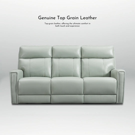 81.5'' Genuine Leather Zero Gravity Power Recliner Sofa with Power Headrest, USB&USB-C Port
