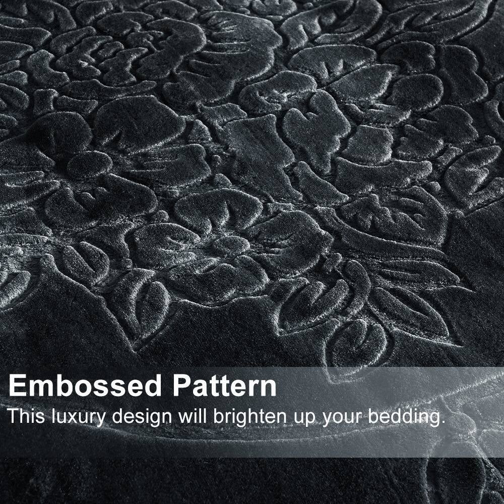 Embossed Floral Bed Blanket 85"X95" - 9Lbs