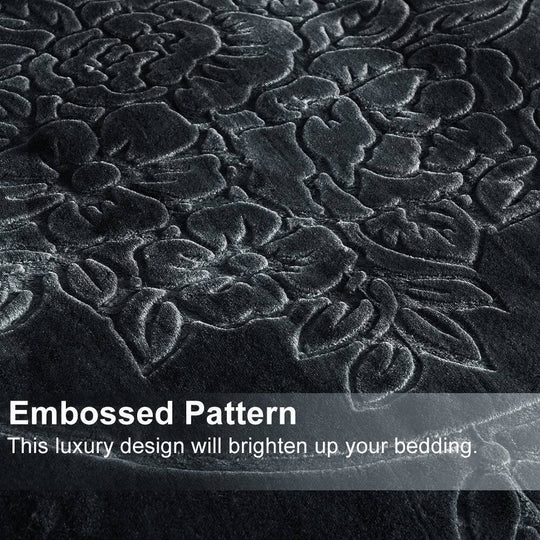 Embossed Floral Bed Blanket 85"X95" - 9Lbs