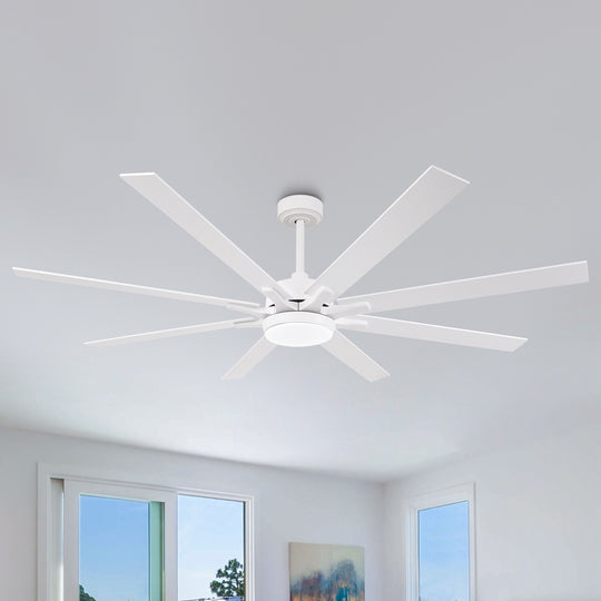 65-Inch Modern Reversible Dimmable Large Ceiling Fan with Light and Remote