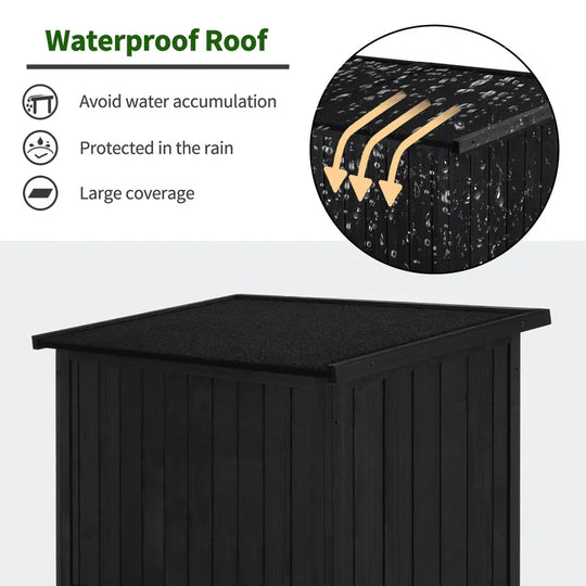 Outdoor Storage Cabinet Shed, Shuttered Doors with Lock, Wooden 0709 / 0808 / 1900