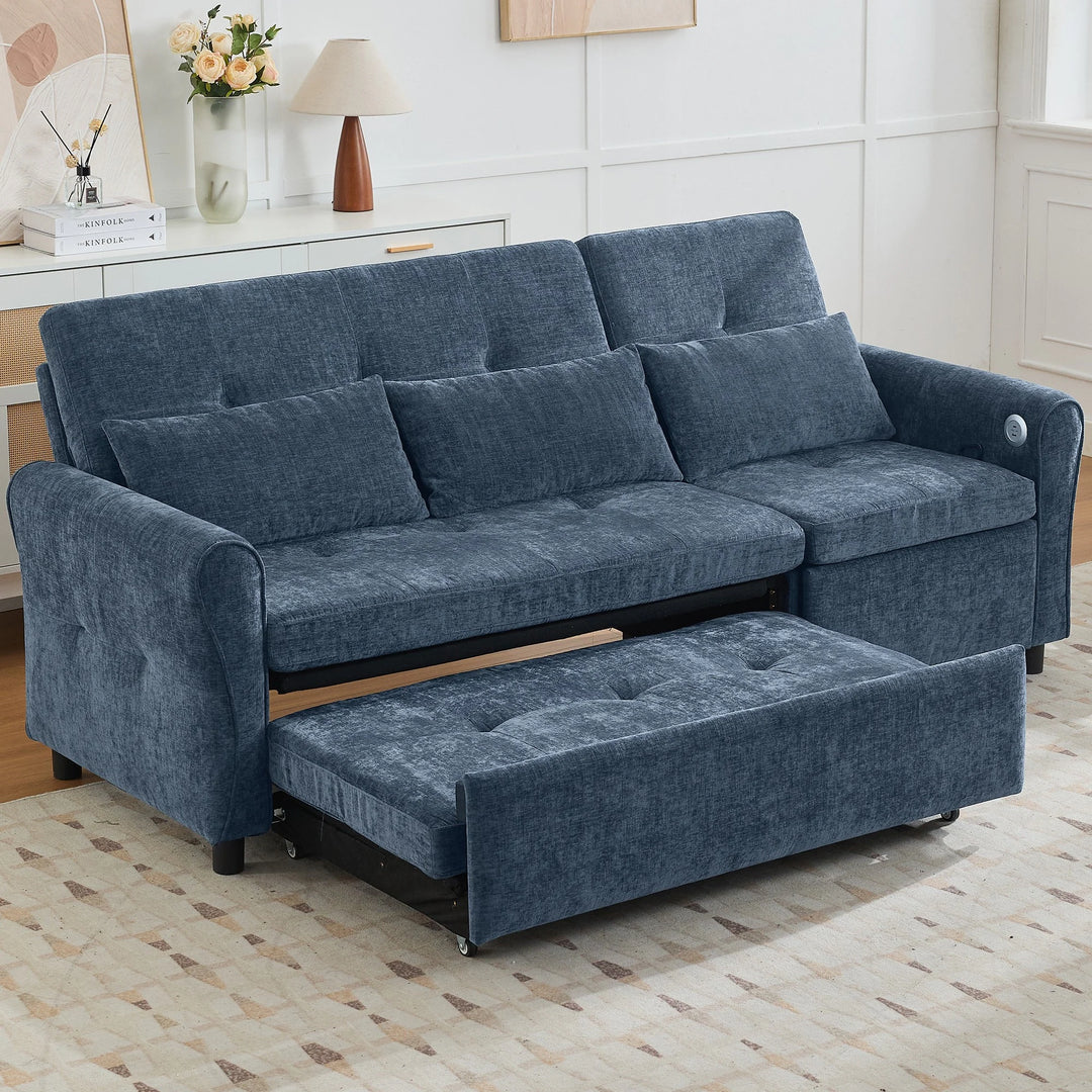 2-In-1 Sofa with Pull-Out Sleeper & Reversible Recliner by