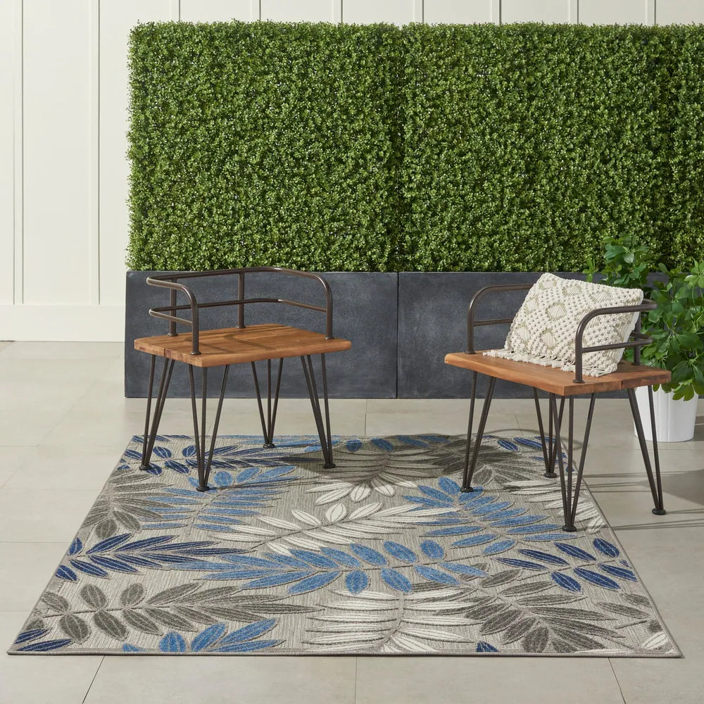 Aloha Leaf Print Vibrant Indoor/Outdoor Area Rug