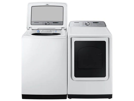 5.2 Cu. Ft. Large Capacity Top Load Smart Washer and 7.4 Cu. Ft. Smart Electric Dryer with Steam Sanitize+