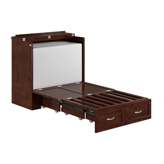 Hamilton Murphy Bed Chest with Mattress and Storage Drawer