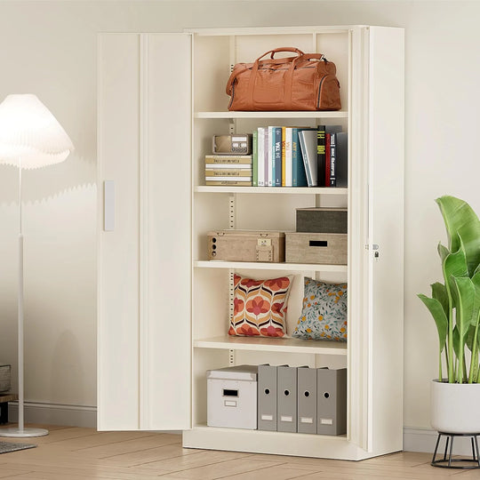 71'' H Metal Garage Storage Work Cabinet with Locking Doors and Adjustable Shelves