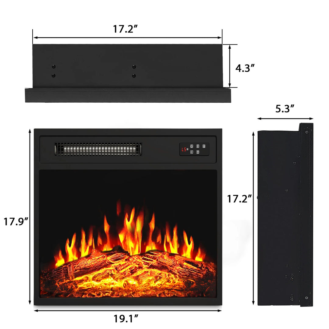 18/23 Inches Electric Fireplace Heater, 750/1500W Electric Fireplace Insert with Overheating Protection