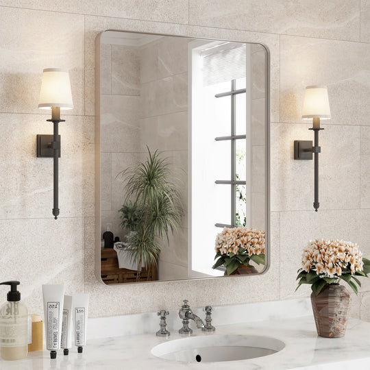 Quivaraview Rectangular Aluminum Framed Bathroom Vanity Mirror