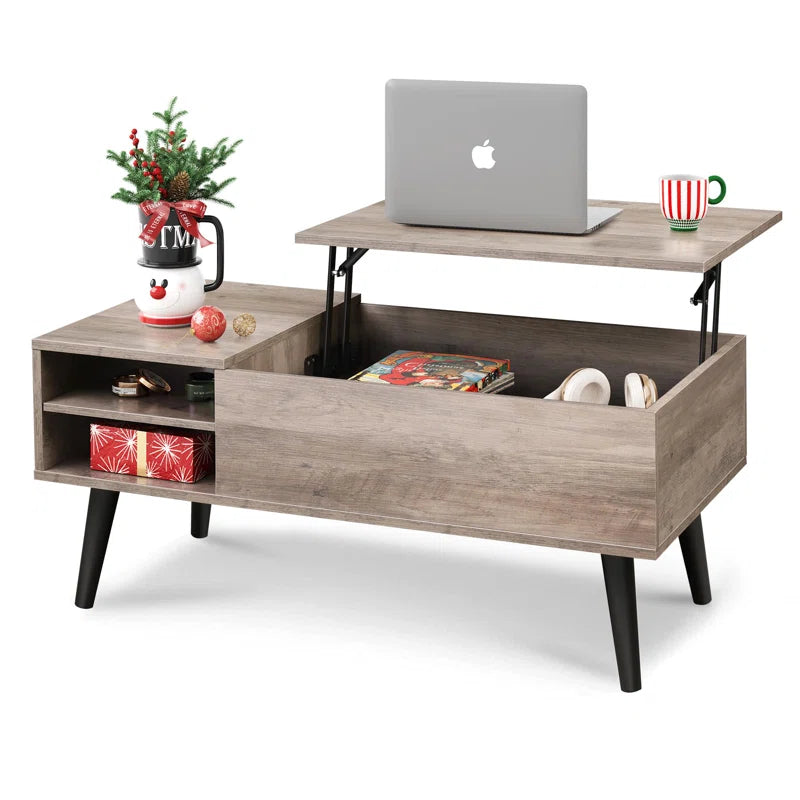 Aravis Lift Top Coffee Table with Storage for Living Room,With Adjustable Shelf, Wood