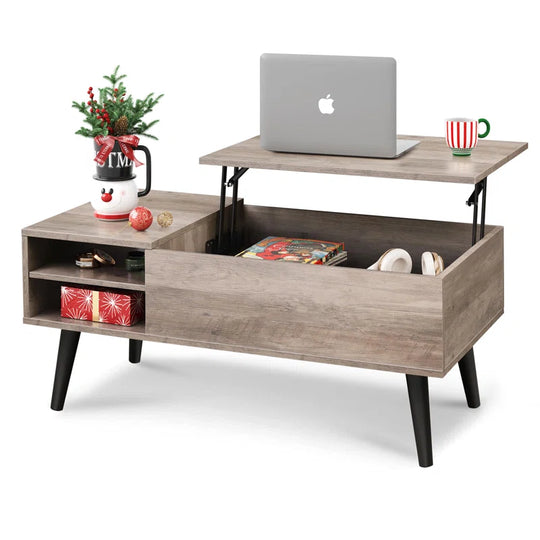 Aravis Lift Top Coffee Table with Storage for Living Room,With Adjustable Shelf, Wood