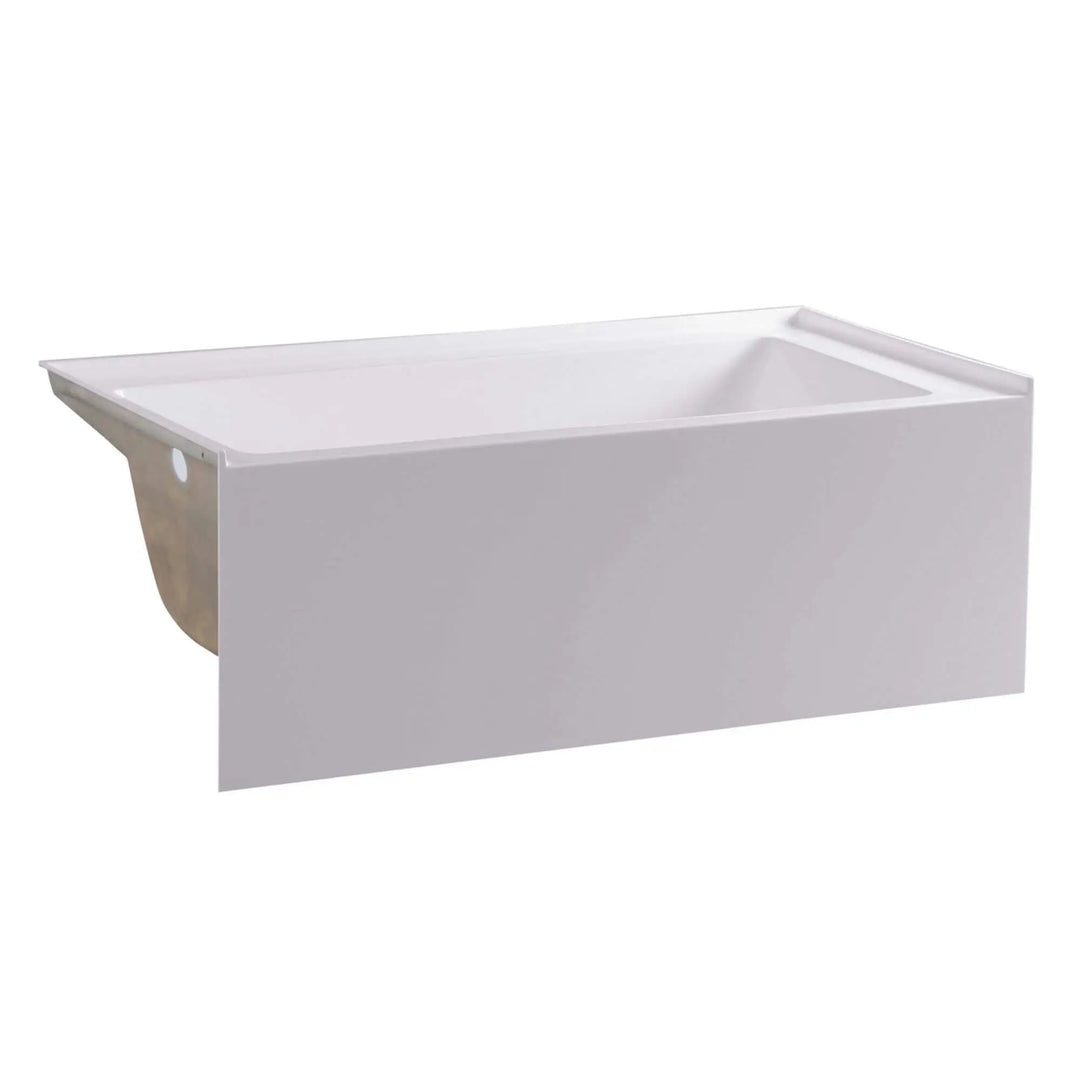 Acrylic-Fiberglass Soaking Bathtub, White. Alcove/Apron Front