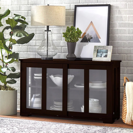 Jefferson Sliding Glass Door Stackable China Cabinet
