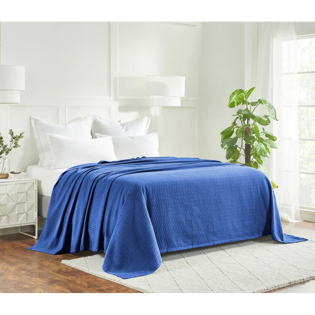Diamond Weave All-Season Bedding Cotton Blanket