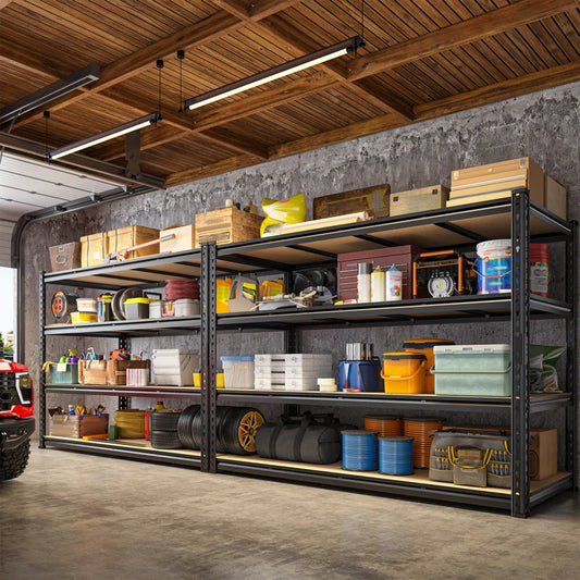 Extra Wide Heavy Duty Storage Shelves - Adjustable Garage Shelving Unit, Large Capacity, Tool-Free Assembly