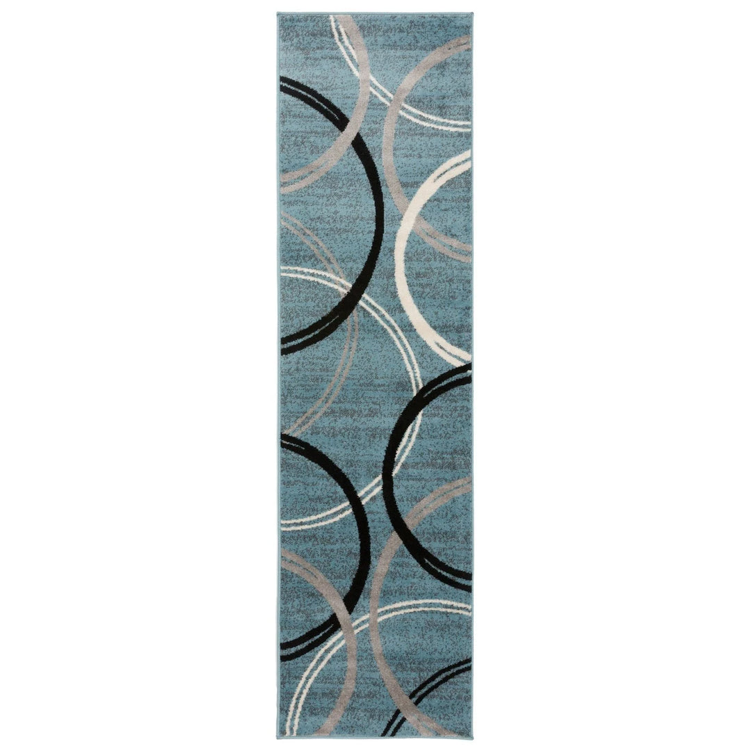 Contemporary Abstract Circles Design Area Rug