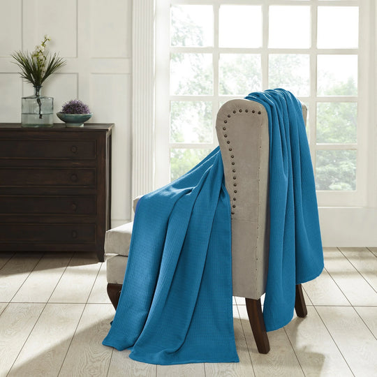 Waffle Weave Honeycomb Knit Soft Cotton Blanket