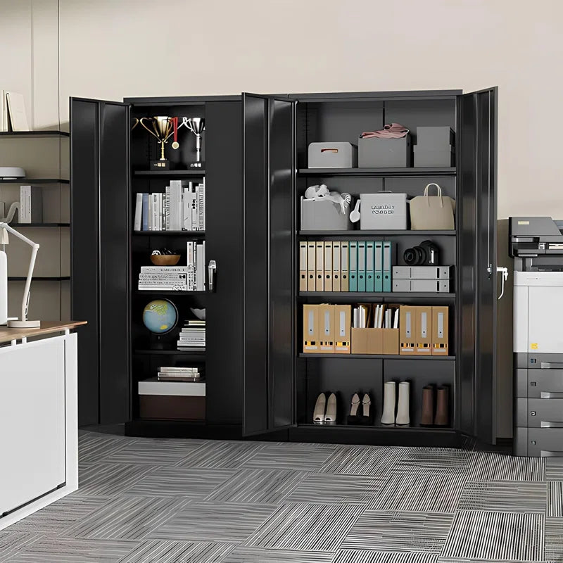 Metal Garage Storage Cabinets ( 72'' H X 36'' W X 18'' D ) with 4 Adjustable Shelves and Lockable Doors