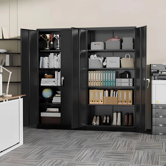 Metal Garage Storage Cabinets ( 72'' H X 36'' W X 18'' D ) with 4 Adjustable Shelves and Lockable Doors