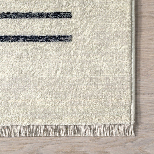 Keeva Modern Striped Fringe Area Rug