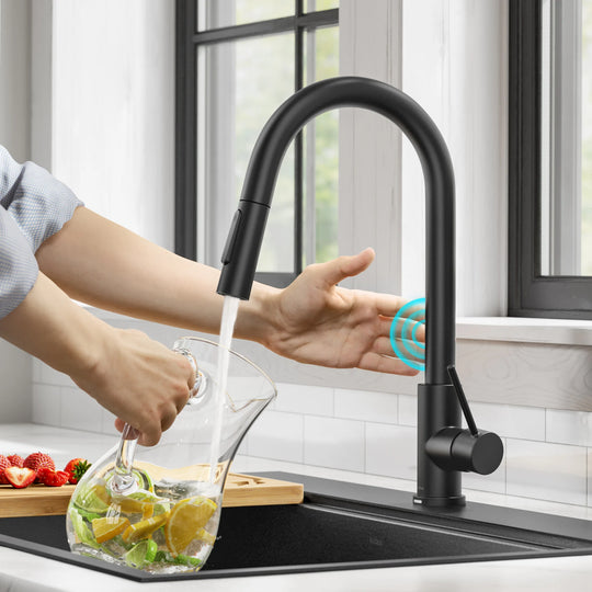 2-Function 1-Handle 1-Hole Pulldown Sprayer Brass Kitchen Faucet